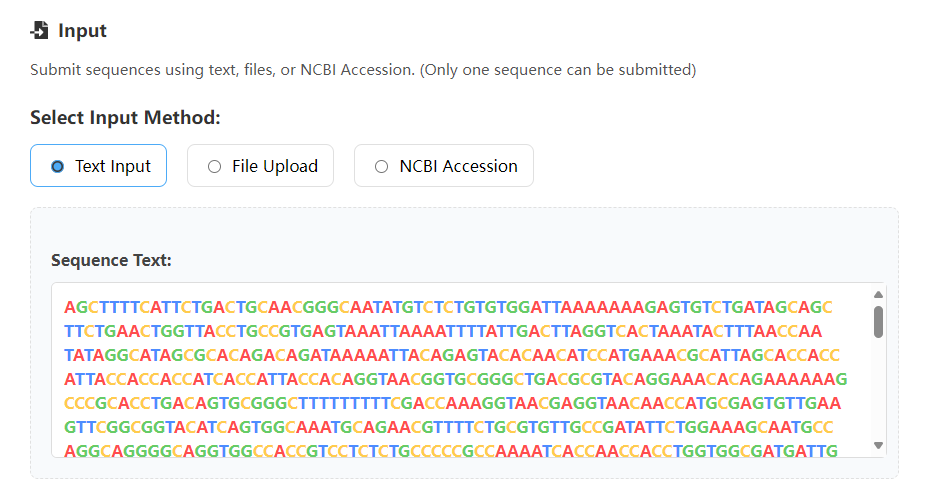 Z-curve Segmenter Text Input
